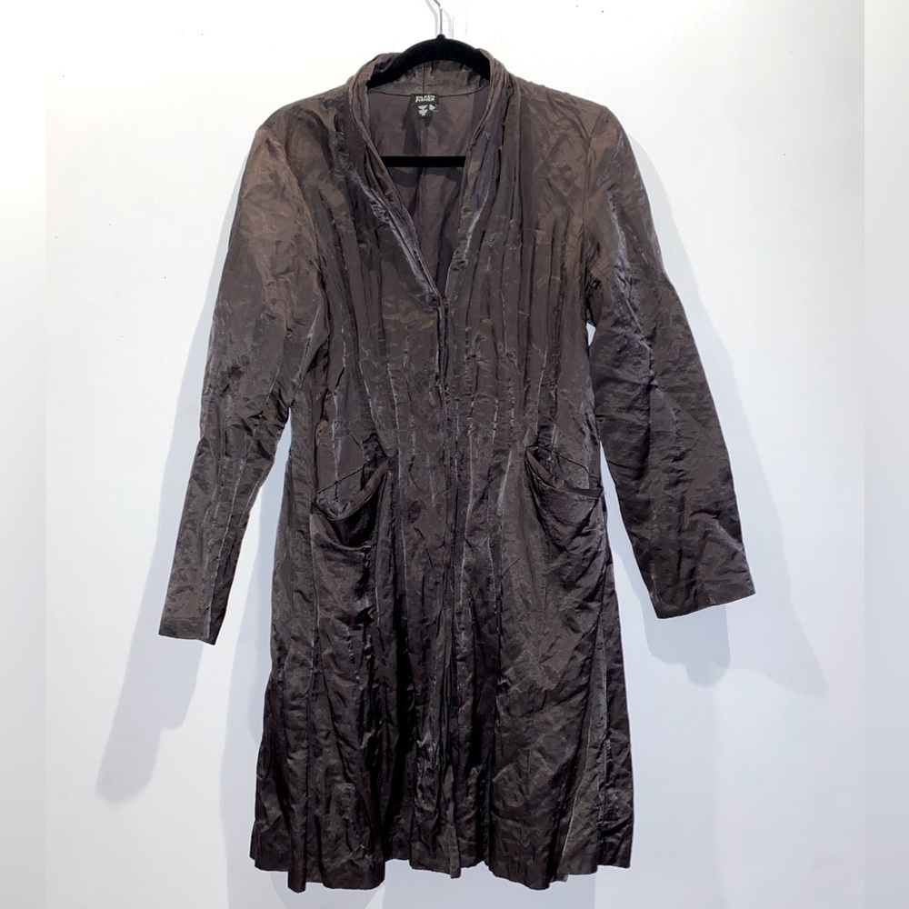 Eileen Fisher Crinkle Metallic Knee-length Coat